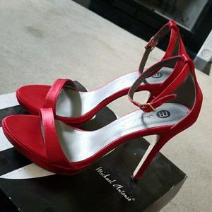 Red Satin Heels